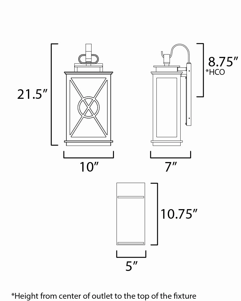 Yorktown VX Two Light Outdoor Wall Sconce Black/Aged Copper