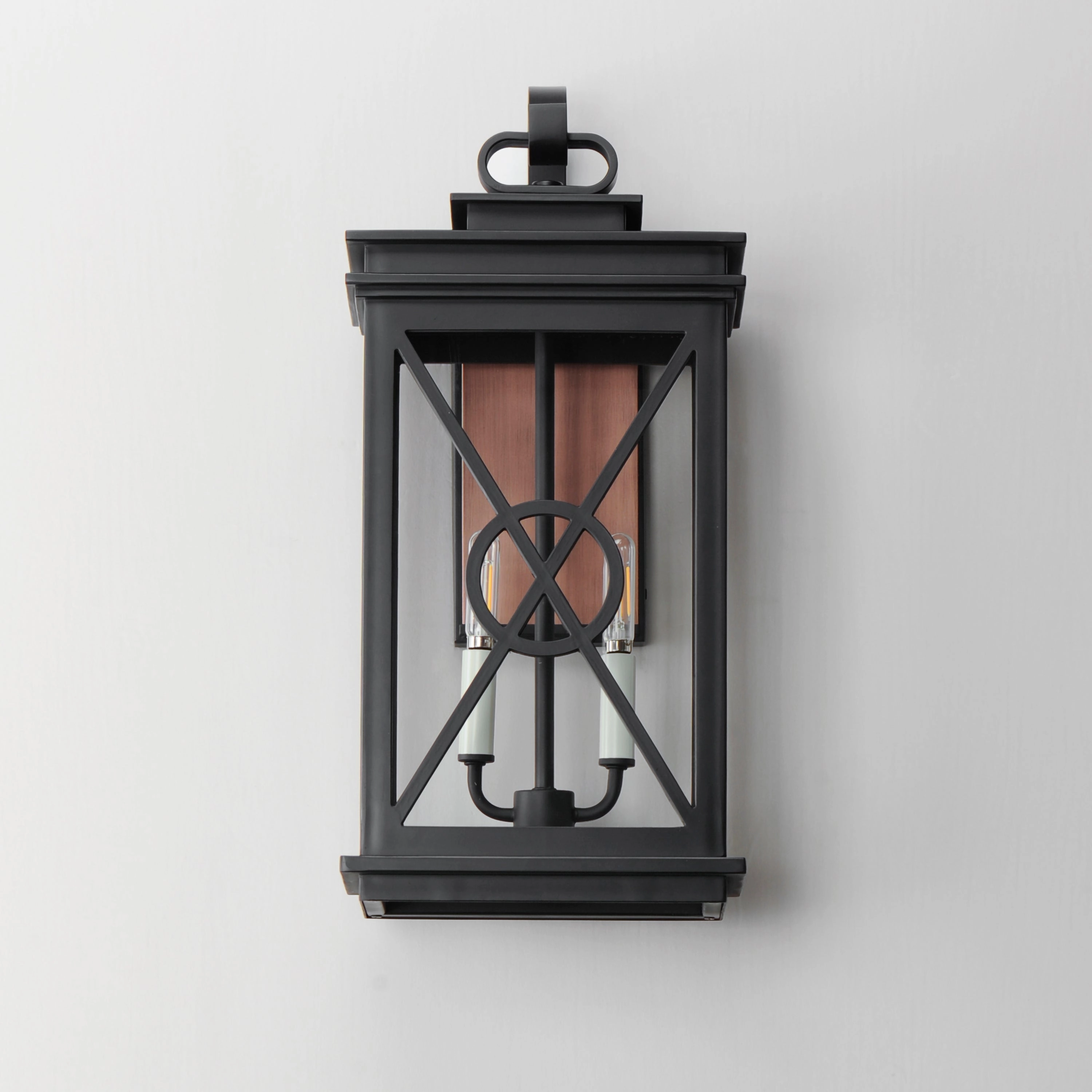 Yorktown VX Two Light Outdoor Wall Sconce Black/Aged Copper