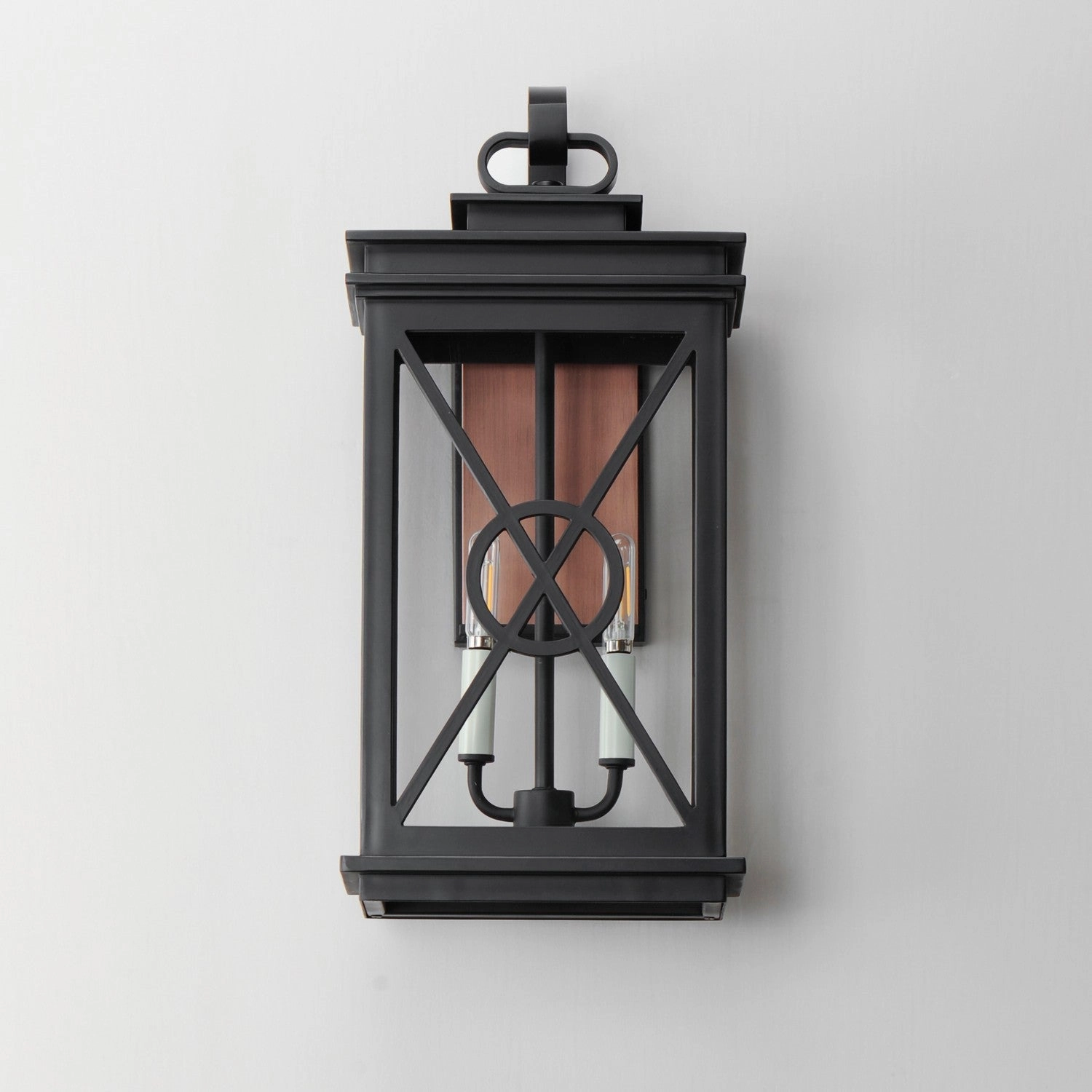 Yorktown VX Two Light Outdoor Wall Sconce Black/Aged Copper
