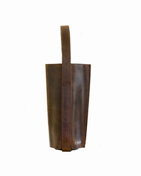 Mega Online Discount Hot Picks Today Zemp Picnic 1 Leather Wine Carrier | Waxy Brown