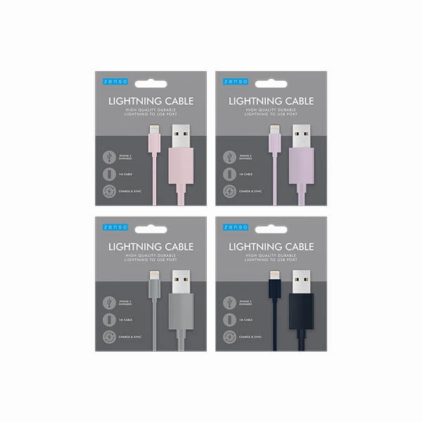 Zenso Lightning Cable To Usb Coloured Flash Offer Today