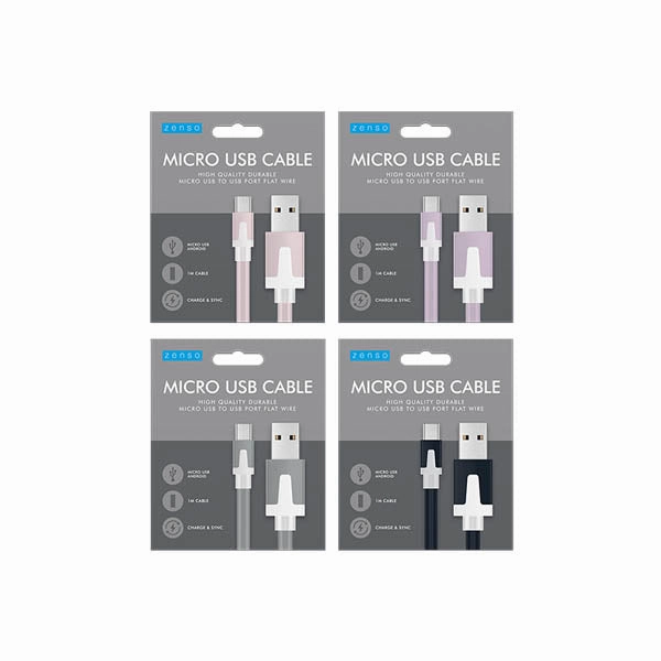 Zenso Micro Usb Flat Cable 1 Metre Today Only Special