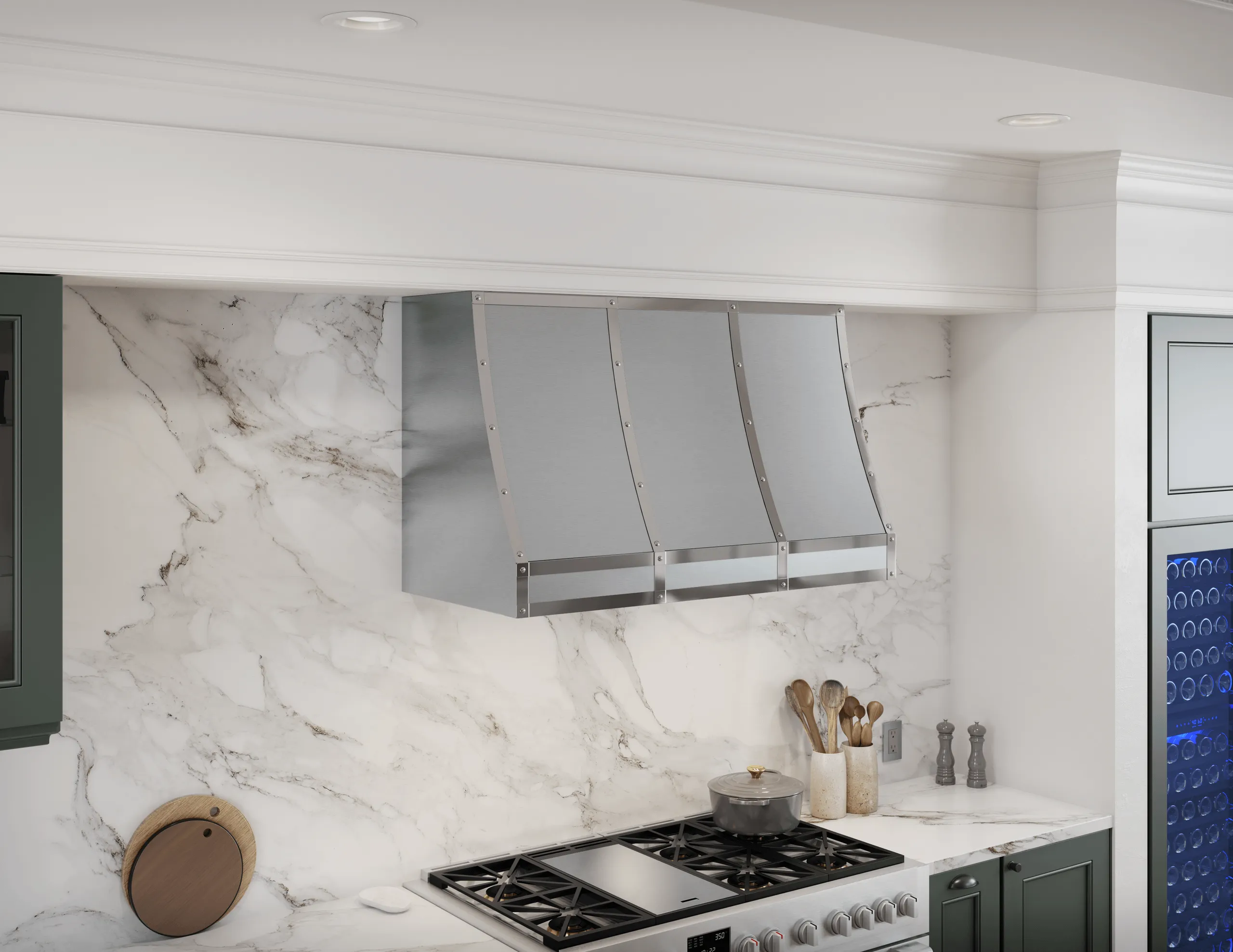 Zephyr CHFT36ASX Forte Wall Custom Hood, 36In, Ss, Body Only Insert Sold Separately