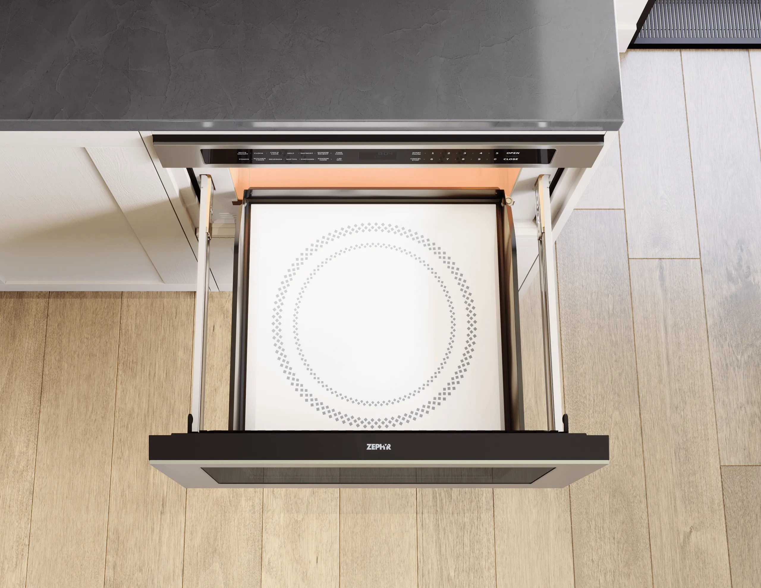 Zephyr MWD3001AS Microwave Drawer, 30In, Built-In, Ss, 1.2 Cu. Ft.