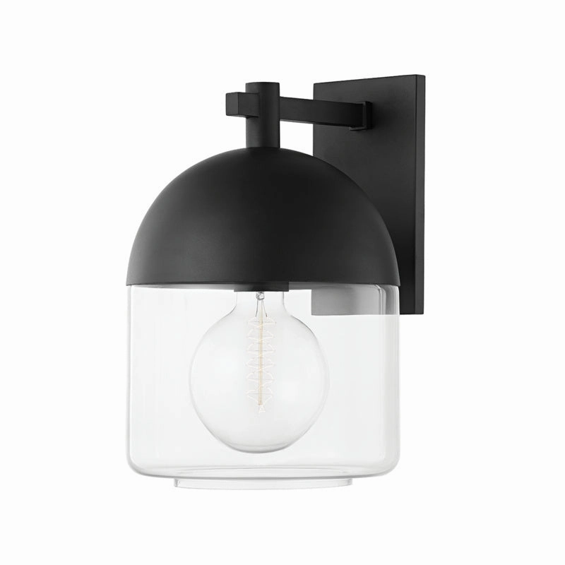 Zephyr One Light Outdoor Wall Sconce Textured BlackOutdoor wall sconces with motion sensor