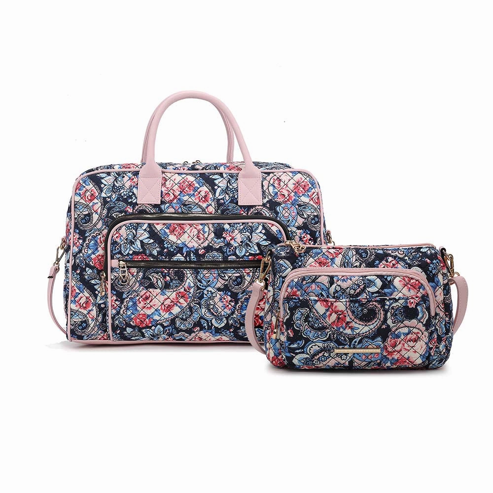 Zoe Quilted Cotton Women'S Duffle And Crossbody Bag By Mia K Weekend Sale Special
