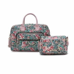 Zoe Quilted Cotton Women'S Duffle And Crossbody Bag By Mia K Trending Now Discount